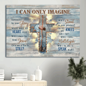 Jesus Landscape Poster: Faithful Home Decor Gift with Abstract Cross and Christ The Redeemer - Christian Wall Art for Christian Song Fans