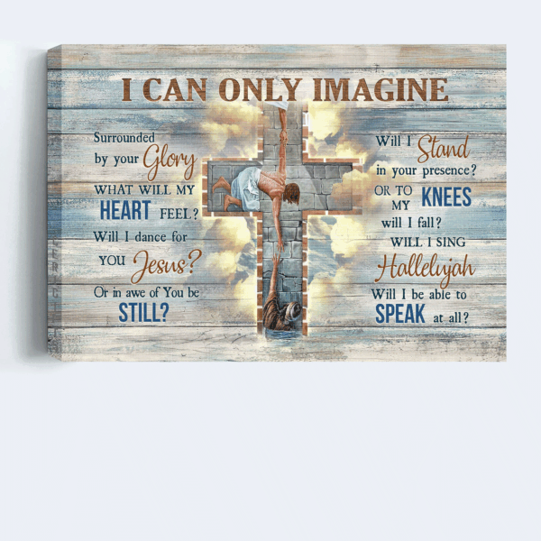 Jesus Landscape Poster: Faithful Home Decor Gift with Abstract Cross and Christ The Redeemer – Christian Wall Art for Christian Song Fans