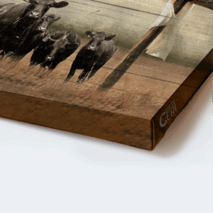 Religious Christian Home Decor Gift: Jesus Landscape Poster with Wooden Cross and Old Barn Painting 1