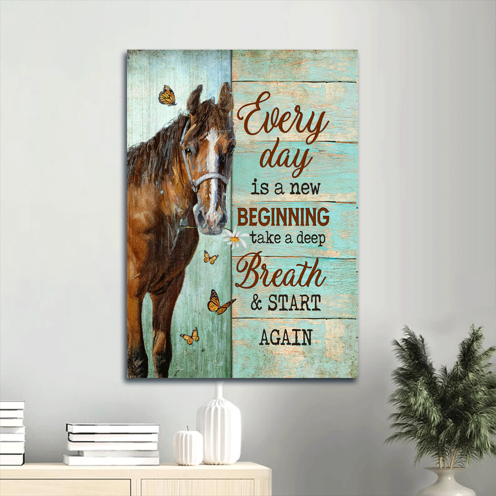 Religious Christian Home Decor Gift: Jesus Portrait Poster with Abstract Horse and Monarch Butterfly – Every Day Is A New Beginning Religious Christian Home Decor Gift: Jesus Portrait Poster with Abstract Horse and Monarch Butterfly – Every Day Is A New Beginning