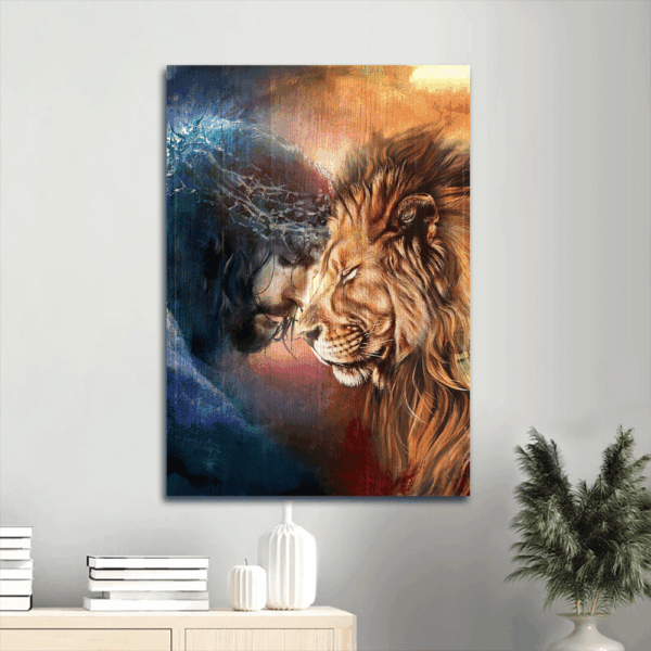 Abstract Jesus Portrait Poster: Lion of Judah Art for Christian Home Decor