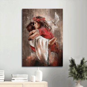Jesus Lion Faith God Dove Portrait Poster - Heaven Painting for Christian Home Decor Gift