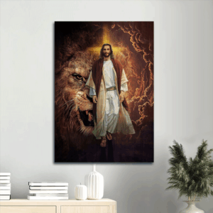 Abstract Jesus Portrait Poster: Lion of Judah Christ The Redeemer King - Gift for Religious Christians