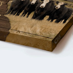 Religious Christian Home Decor Gift: Jesus Landscape Aberdeen Angus Farm Poster - Tranquil Farm Landscape Poster - The Old Rugged Cross 1