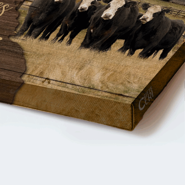 Religious Christian Home Decor Gift: Jesus Landscape Aberdeen Angus Farm Poster – Tranquil Farm Landscape Poster – The Old Rugged Cross
