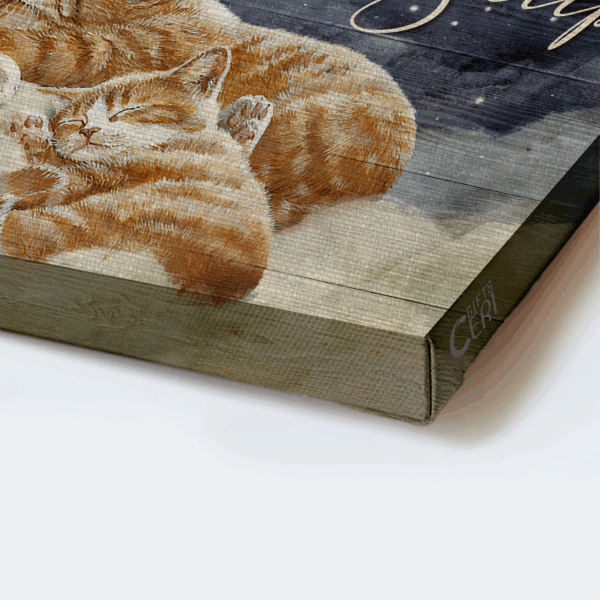 Jesus Landscape Poster: Brown Cat Family  Poster Home Decor Gift Home Decor Gift for Christian Cat Lover – Give it to God and Sleep