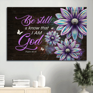 Jesus Landscape Poster: Abstract Flower Painting & Bible Verse Home Decor Gift