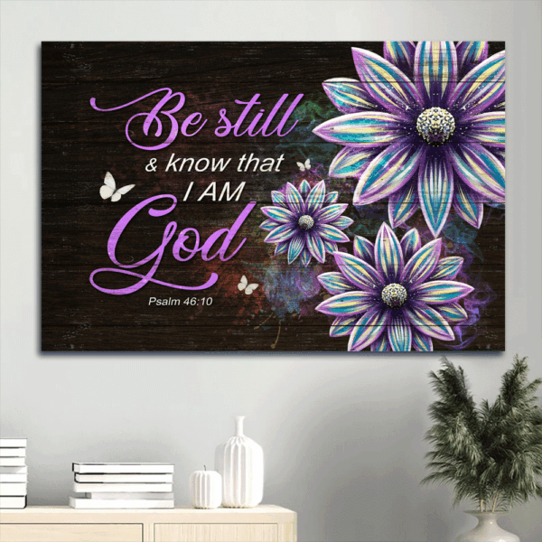 Jesus Landscape Poster: Abstract Flower Painting & Bible Verse Home Decor Gift