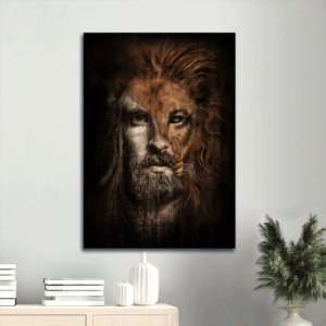 Beautiful Jesus Lion Of Judah Portrait Poster - Abstract Art Home Decor Gift for Religious Christians