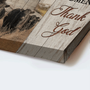 Tranquil Farm Jesus Landscape and Aberdeen Angus Poster Home Decor Gift - Thank God Every Moment - Religious Christian Gift 1