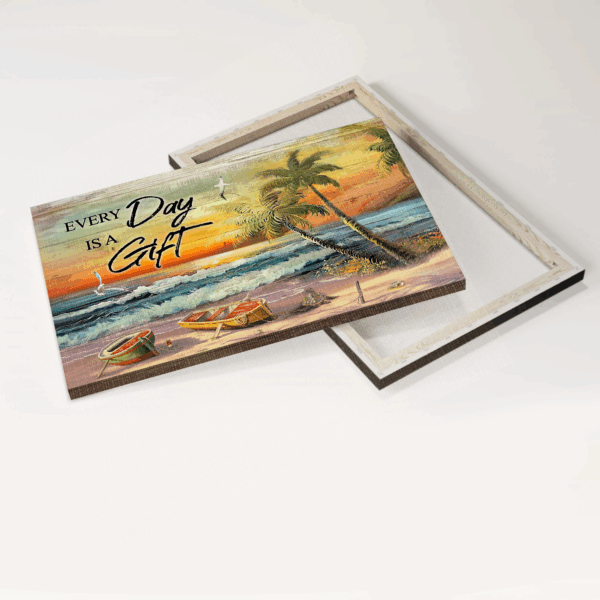 Jesus Landscape Poster Home Decor Gift – Stunning Beach Painting with Amazing Sunset and Seagull  Poster Home Decor Gift – Perfect Gift for Christians Everyday is a Gift