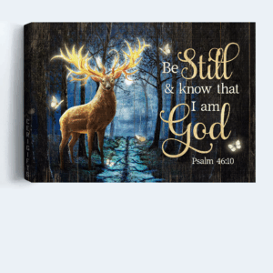 Jesus Landscape Poster: Deer Forest & Butterfly Poster Home Decor Gift - Christian Home Decor Gift - Be Still and Know - 82 characters 3