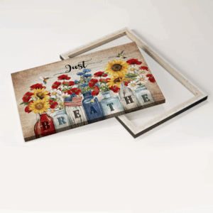 Jesus Landscape Poster Home Decor Gift - Stunning Flower Garden US Flag Hummingbird Poster Home Decor Gift - Perfect Gift for Christian Home - Just Breathe 1