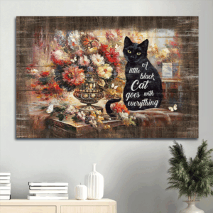 Jesus Landscape Poster Home Decor Gift - Flower Garden & Black Cat  Poster Home Decor Gift for Christian & Cat Lover