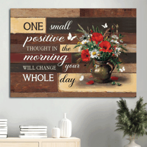 Jesus Landscape Poster: Vibrant Flower Painting on Wooden  Poster Home Decor Gift - Christian Home Decor Gift