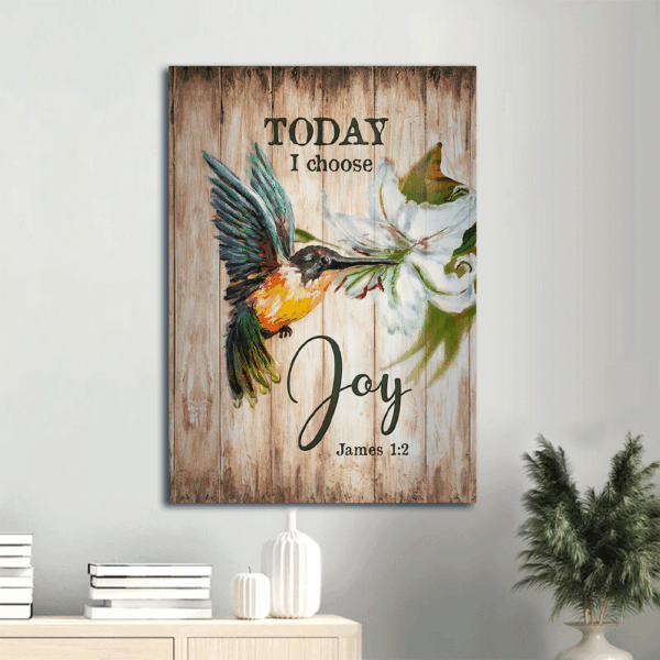 Christian Home Decor: Jesus Portrait Poster with Hummingbird and Lily Flower  Poster Home Decor Gift – Today I Choose Joy Gift