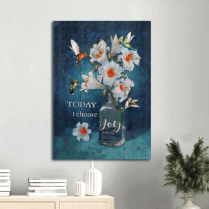 Jesus Portrait Poster Home Decor Gift - Lily & Hummingbird  Poster Home Decor Gift for Christians - Choose Joy