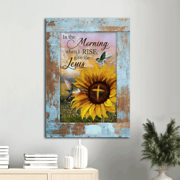 Jesus Portrait Poster Home Decor Gift – Sunflower Hummingbird Sunset  Poster Home Decor Gift – Christian Gift