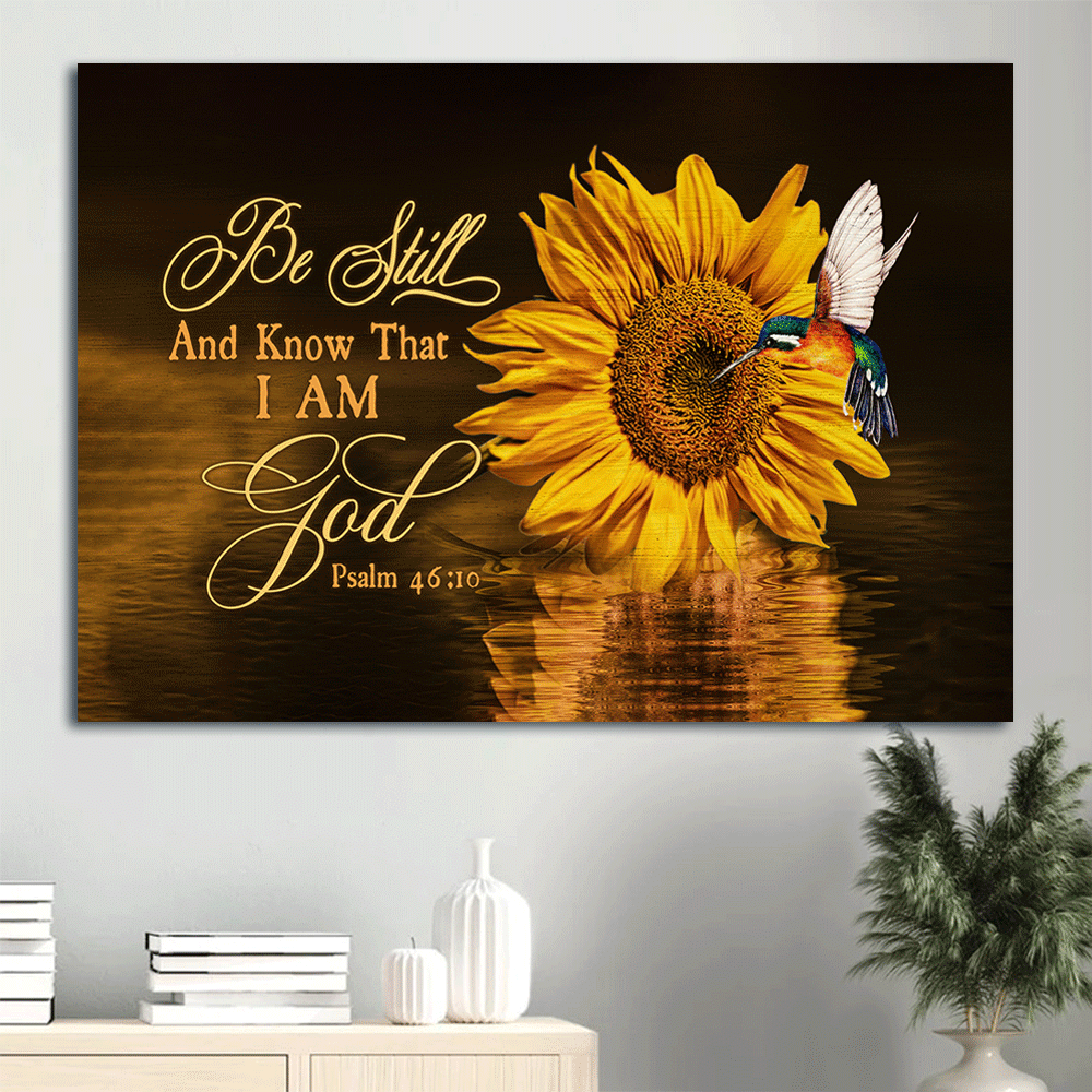 Christian Home Decor Gift: Jesus Landscape Poster with Sunflower and Hummingbird Poster Home Decor Gift – Be Still and Know God Christian Home Decor Gift: Jesus Landscape Poster with Sunflower and Hummingbird Poster Home Decor Gift – Be Still and Know God