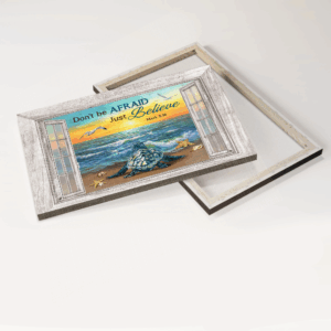 Jesus Landscape Poster Home Decor Gift - Christian Wall Art with Blue Turtle and Beach Scene Poster Home Decor Gift Print 3