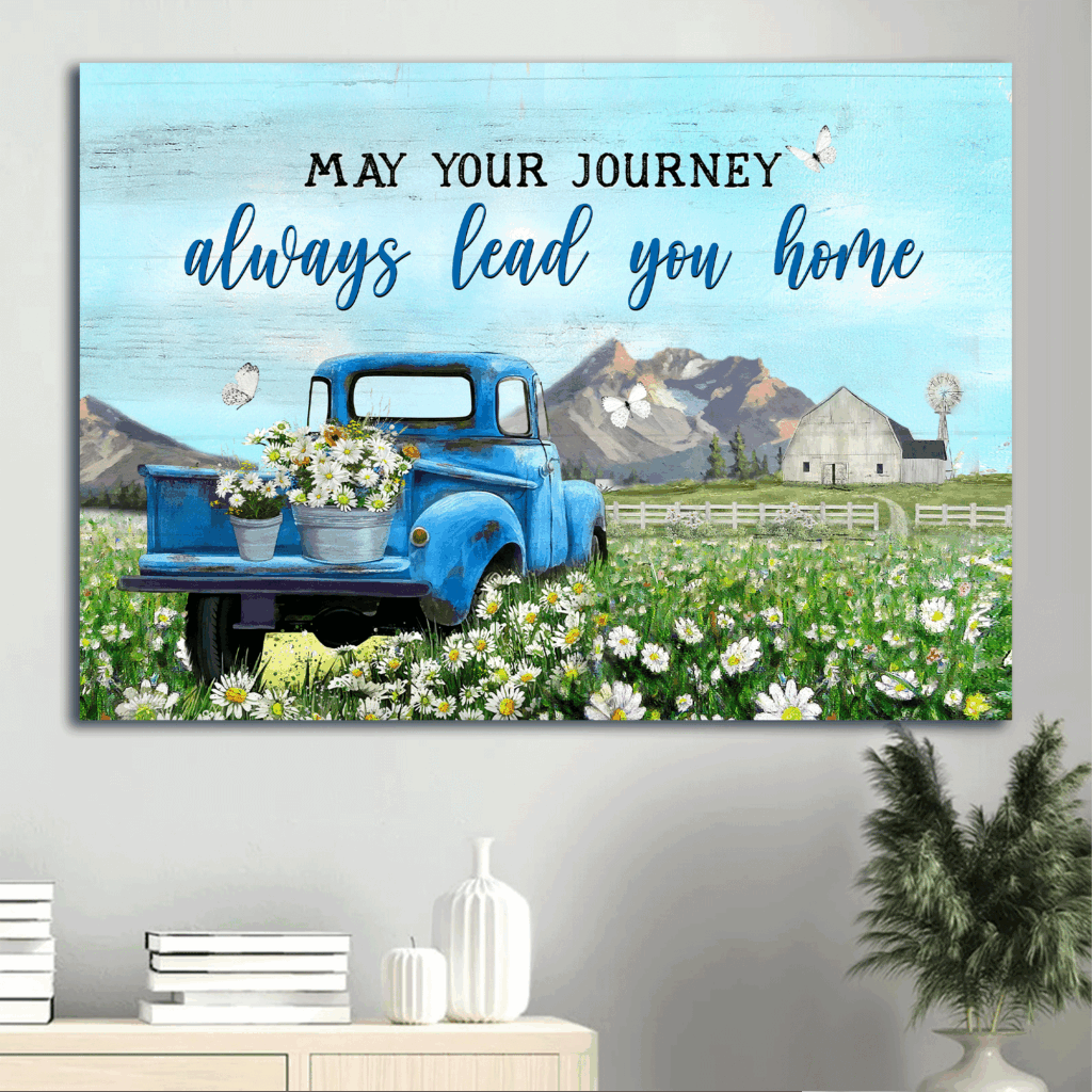 Christian Home Decor Gift: Jesus Landscape Poster with Blue Ladybug Car Daisy Field and Beautiful Sky Poster Home Decor Gift – Christian Wall Art Christian Home Decor Gift: Jesus Landscape Poster with Blue Ladybug Car Daisy Field and Beautiful Sky Poster Home Decor Gift – Christian Wall Art