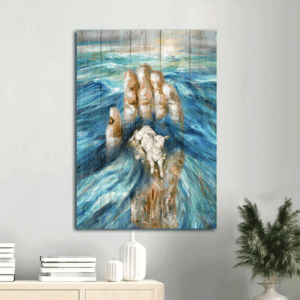 Jesus Portrait Poster Home Decor Gift - Blue Ocean Lamb of God  Poster Home Decor Gift - Gift for Christian - Wall Art