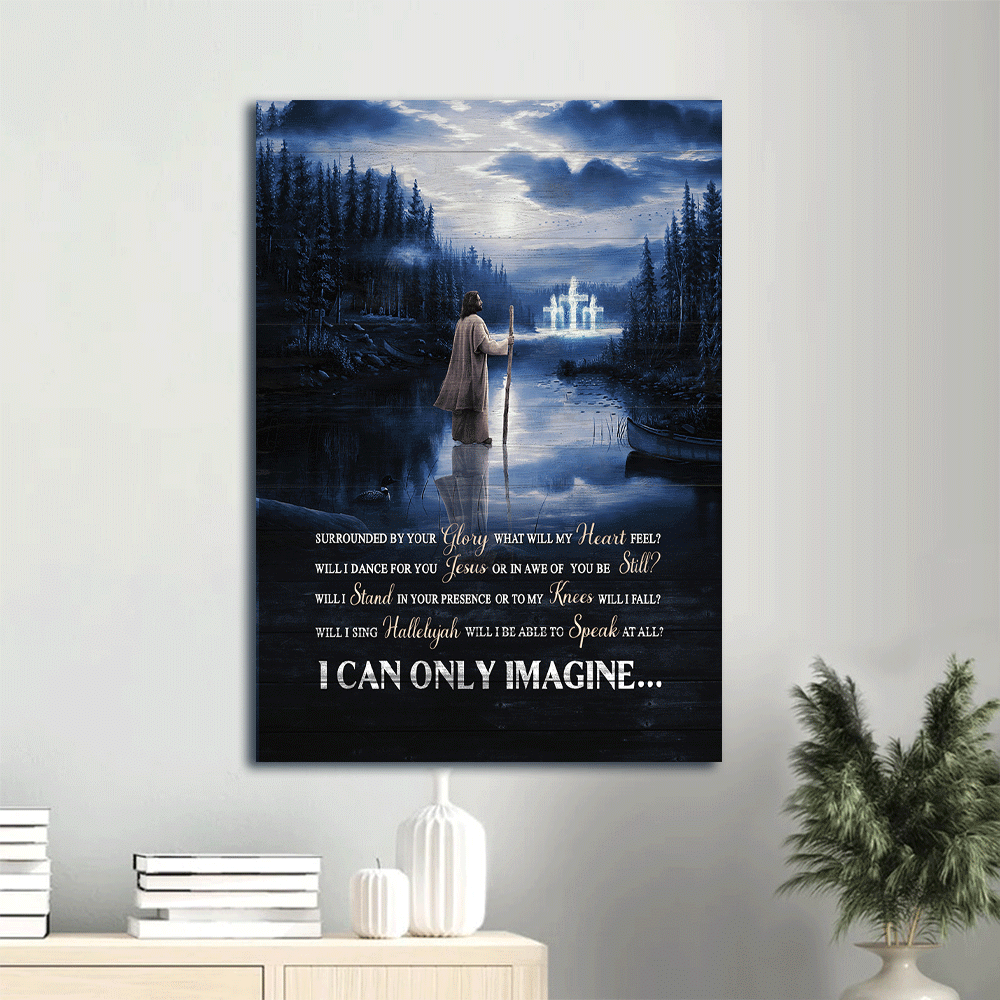 Jesus Portrait Poster Home Decor Gift – Blue Night Stunning Forest Walking on Water Poster Home Decor Gift – Gift for Christian – I Can Only Imagine – Wall Art Jesus Portrait Poster Home Decor Gift – Blue Night Stunning Forest Walking on Water Poster Home Decor Gift – Gift for Christian – I Can Only Imagine – Wall Art