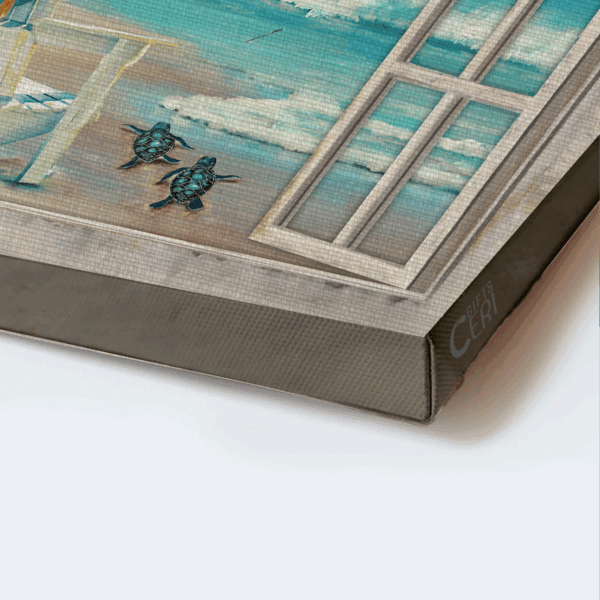 Christian Home Decor Gift: Jesus Landscape Poster with Blue Ocean Drawing and Turtle  Poster Home Decor Gift – Thank You for This Beautiful Life