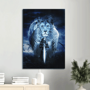 Jesus Portrait Poster Home Decor Gift - Woman Warrior Lion of Judah Stunning Wings  Poster Home Decor Gift - Christian Wall Art