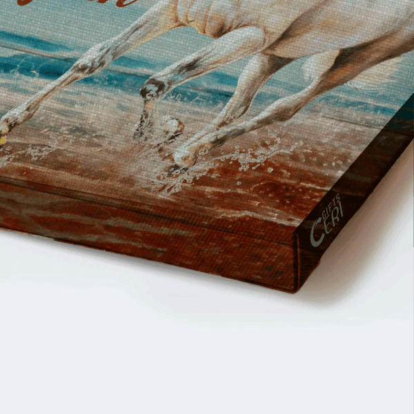 Christian Landscape Poster Home Decor Gift – Blue Ocean Running Horse Lighthouse  Poster Home Decor Gift – Christian Wall Art for Every Day – Gift for Christian