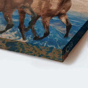 Jesus Landscape Poster: Blue Ocean & Running Horses Poster Home Decor Gift - Christian Wall Art & Home Decor Gift 1
