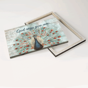 Blue Peacock Jesus Landscape Poster with Bible Verses - Vintage Christian Home Decor Wall Art 3