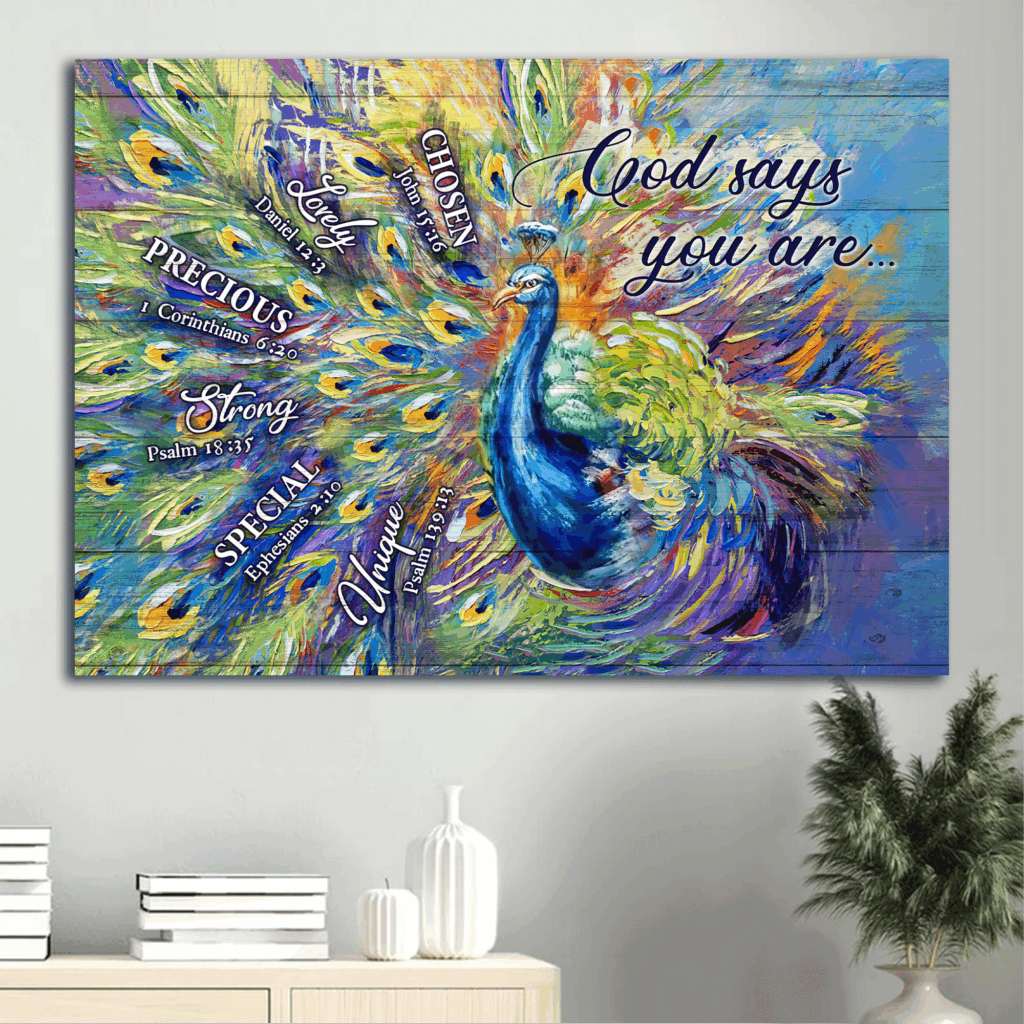 Blue Peacock Jesus Landscape Poster: Bible Verses Poster Home Decor Gift Home Decor Gift for Christian Blue Peacock Jesus Landscape Poster: Bible Verses Poster Home Decor Gift Home Decor Gift for Christian
