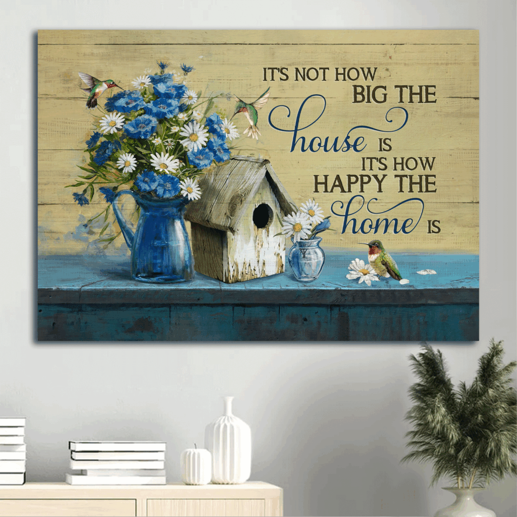 Christian Home Decor Gift: Jesus Landscape Poster with Blue Daisy Print Christian Home Decor Gift: Jesus Landscape Poster with Blue Daisy Print