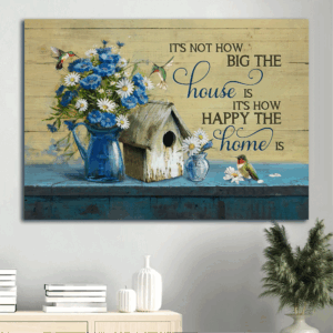 Christian Home Decor Gift: Jesus Landscape Poster with Blue Daisy Print