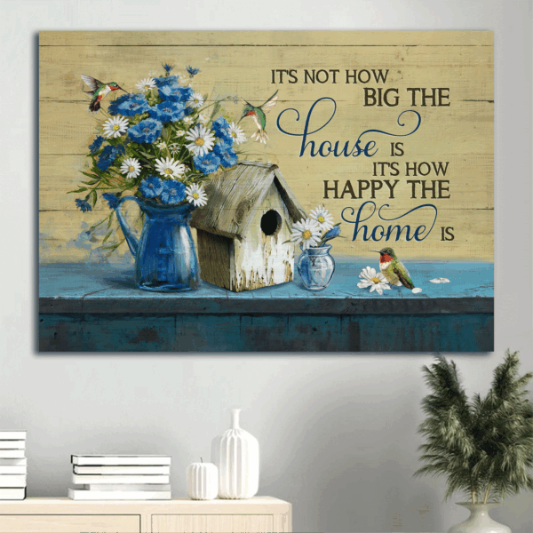 Christian Home Decor Gift: Jesus Landscape Poster with Blue Daisy Print