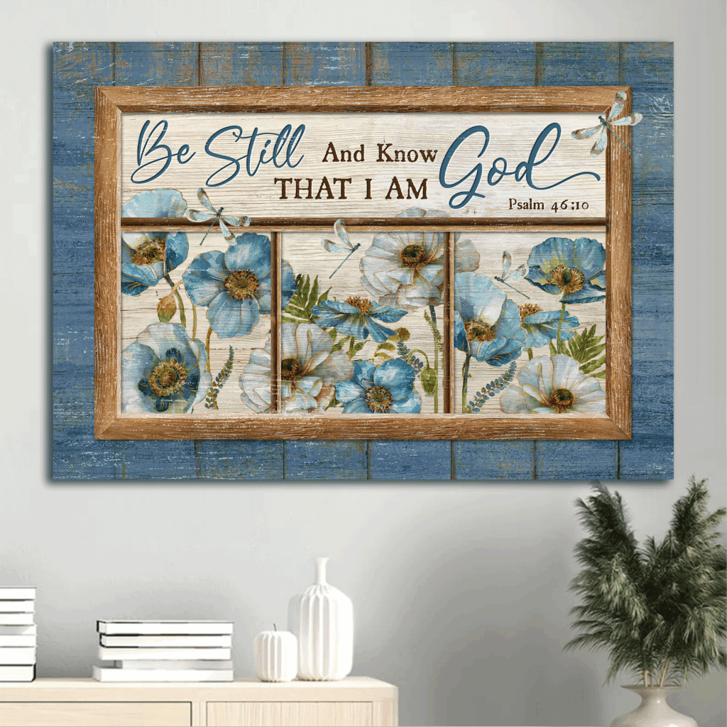 Christian Home Decor: Jesus & Dragonfly Landscape Posters – Blue Flower Garden Gifts Christian Home Decor: Jesus & Dragonfly Landscape Posters – Blue Flower Garden Gifts