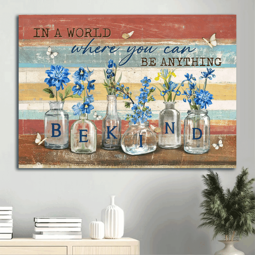Jesus Landscape Poster: Blue Flower Drawing in Crystal Bottle Poster Home Decor Gift – Christian Gift for Home Decor & Wall Art Jesus Landscape Poster: Blue Flower Drawing in Crystal Bottle Poster Home Decor Gift – Christian Gift for Home Decor & Wall Art