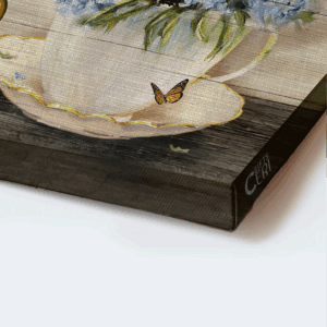 Christian Home Decor Gift: Jesus Landscape Poster with Blue Flower Painting and Monarch Butterfly - Abstract Art 1