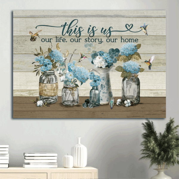 Christian Home Decor Gift – Jesus Landscape & Hummingbird Poster – Our Life Story