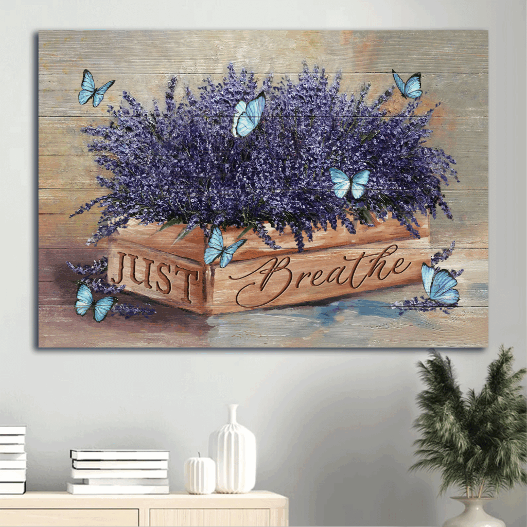 Jesus Landscape Poster Home Decor Gift – Blue Butterfly Lavender Painting Abstract Art Inspirational Quote – Gift for Christian Jesus Landscape Poster Home Decor Gift – Blue Butterfly Lavender Painting Abstract Art Inspirational Quote – Gift for Christian