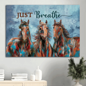 Christian Home Decor Gift: Jesus Landscape Poster with Horse Drawing on Blue  Poster Home Decor Gift - Christian Wall Art Print