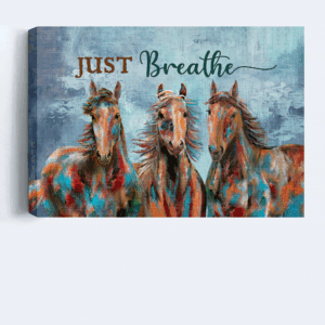 Christian Home Decor Gift: Jesus Landscape Poster with Horse Drawing on Blue Poster Home Decor Gift - Christian Wall Art Print 1