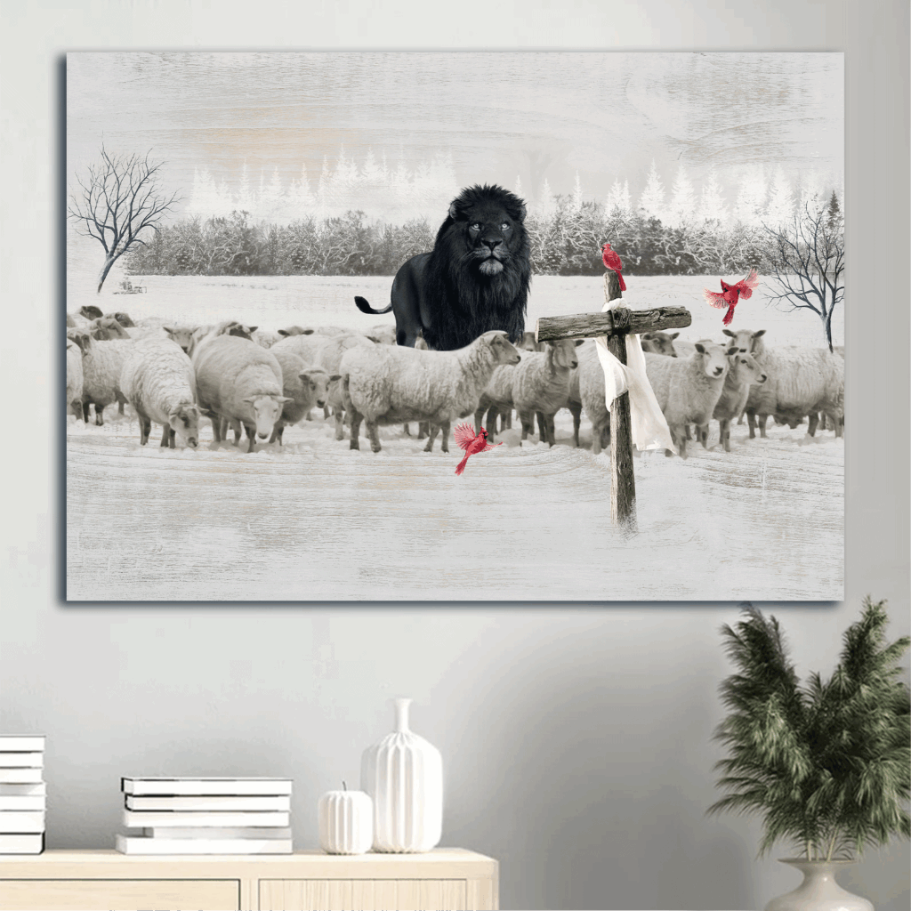 Christian Jesus Landscape Poster Home Decor Gift – Black Lion Lamb Farm Red Cardinal Cross Symbol Poster Home Decor Gift Print Christian Jesus Landscape Poster Home Decor Gift – Black Lion Lamb Farm Red Cardinal Cross Symbol Poster Home Decor Gift Print