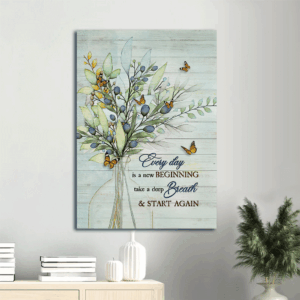 Jesus Portrait Poster - Christian Wall Art Home Decor Gift - Blue Cranberry Butterfly Drawing - New Beginning Print