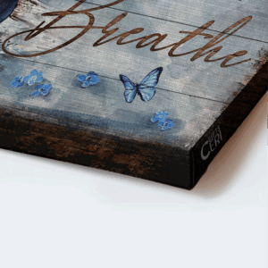 Christian Home Decor Gift: Jesus Landscape Poster with Blue Butterfly and Vintage Painting 1