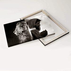 Christian Lion of Judah Landscape Poster - Black & White Painting for Home Decor Pray for Healing Gift - Christian Wall Art Prints 3