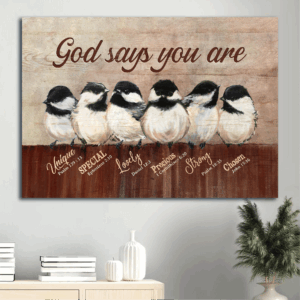 Christian Home Decor Gift: Jesus Landscape Poster with Black-capped Chickadee  Poster Home Decor Gift