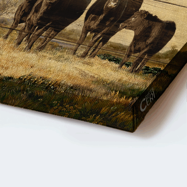 Jesus Landscape Poster Home Decor Gift – Christian Wall Art with Beautiful Sunset and Old Farm – Gift for Christian Couples