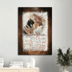 Jesus Portrait Poster: Black Cat Christian Gift - Wall Art Prints
